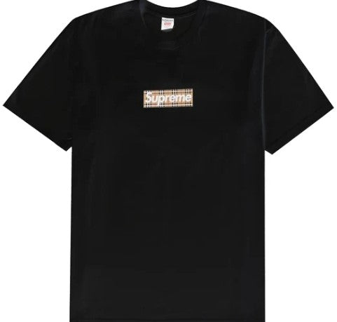 Supreme x Burberry Box Logo Black Tee